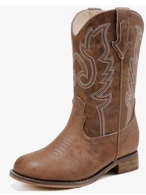 Kids Brown Western Cowboy Boots - Classic Pull-On Style